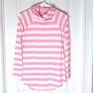 Amber Lightweight Hoodie in size XS Pink & White Stripe